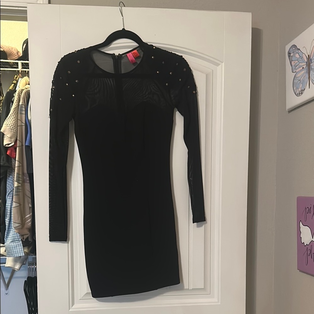 Forever 21 Black Bodycon Long Sleeve Dress